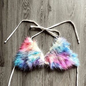 Tie Dye Fluffy Tie Top